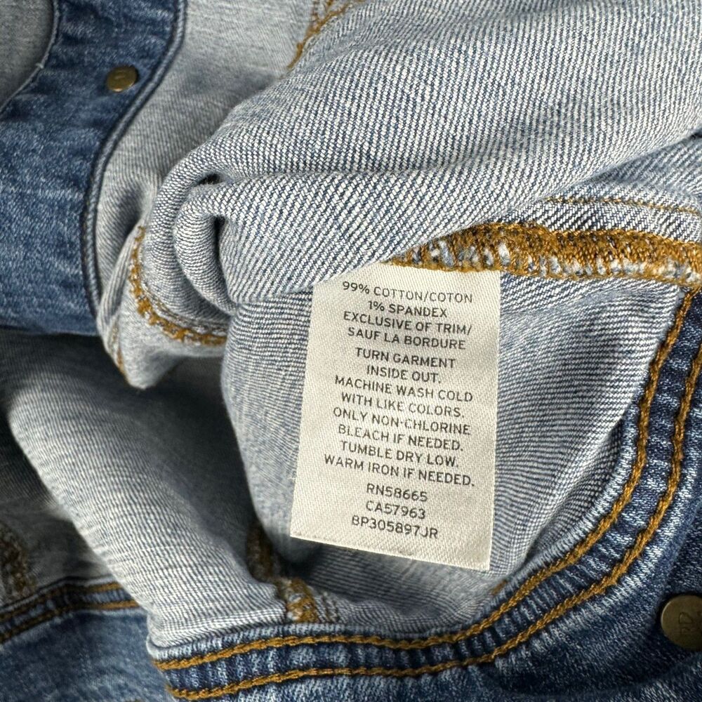 BP Jacket Women's Large Blue Jean Denim Long Sleeve Button Up Pockets Casual Top - Picture 7 of 7